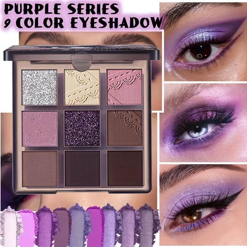9 Colors Purple Smokey Eye Shadow Palette Highly Pigmented Eyeshadow Matte & Shimmer Makeup Palette Long Lasting Waterproof for Stunning Eye Looks