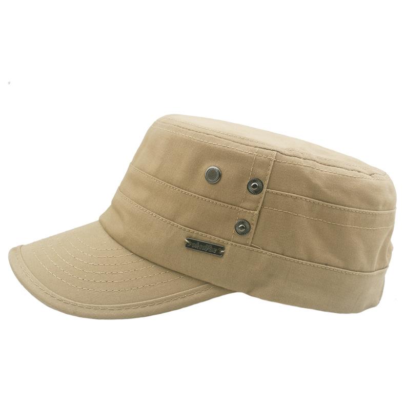 Men's Flat Cap Cottonsummer Outdoor Sun Hat Solid Color Vintage Baseball Cap Military Caps Army Visors Hat Training Cadet Caps