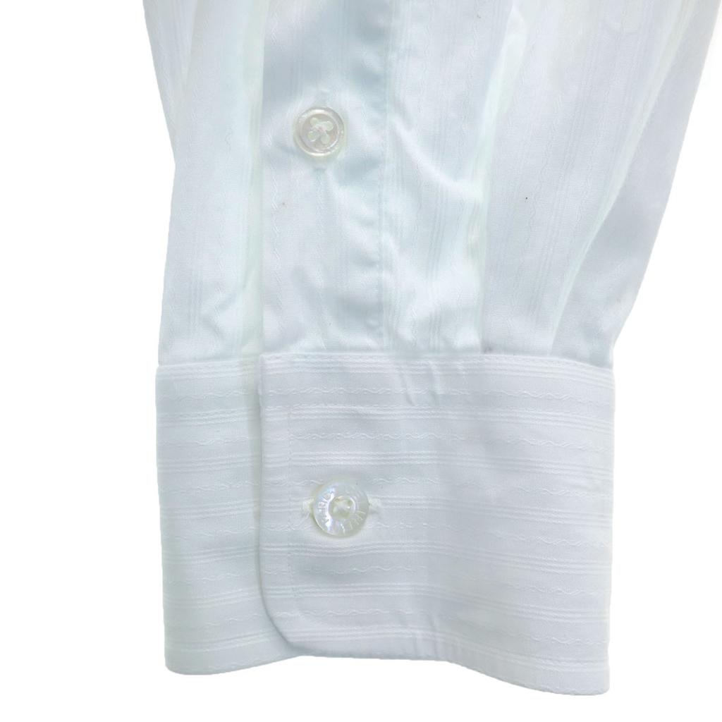 Celine Striped Pattern Long Sleeve Cotton Shirt White Men's Used