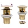 Push-button Drain - vidaXL - Gold - 6.4x6.4x9.1 Cm - Zinc and Brass - Easy To Clean