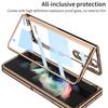 For Samsung Galaxy Z Fold 4 Case Electroplated Frame Shockproof Front Tempered Glass Full Protection Cases For Z Fold4