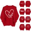 Women's Casual Fashion Valentine's Day Print Long Sleeve O-Neck Sweatshirts Pullover Top