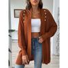 Women's Autumn and Winter Simple Loose Pearl Beaded Cardigan Sweater