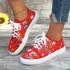 Christmas Sneakers Woman Shoes New Autumn Fashion Santa Print  Lovely Casual Flats Ladies Shoes Festival Vulcanized Shoes 2024