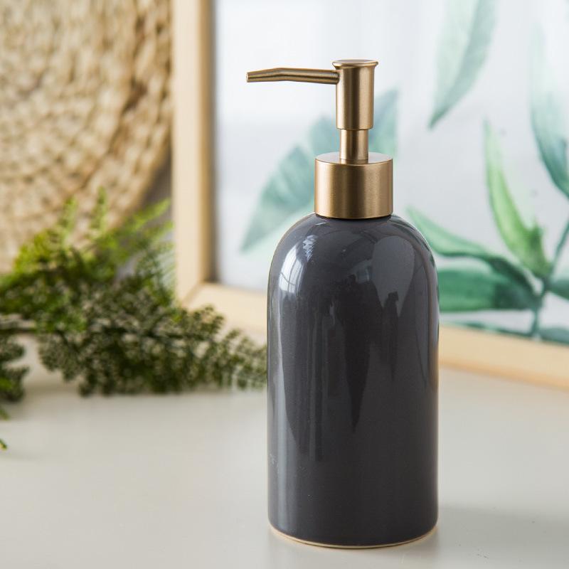 Ceramic Emulsion Bottle Bathroom Soap Dispenser Portable Shampoo Dispenser Home Hotel Bath Products Press The Empty Bottle
