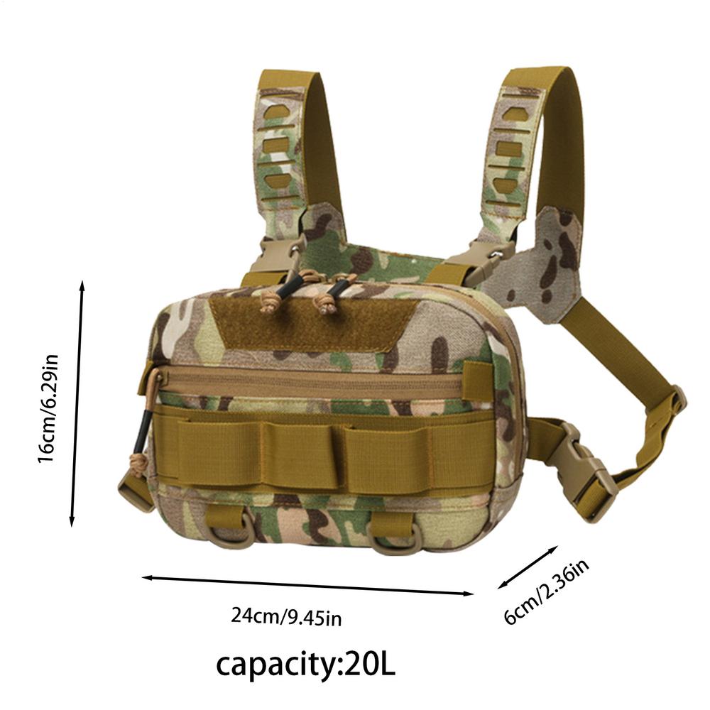 20L Fishing Chest Bag Oxford Cloth Front Rig Pouch Tacticals Bags Fishing Tool Storage Vest Backpack For Hunting Camping Pack