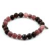 Stones and Minerals. Red Tiger Eye + Lepidolite 8 Mm Pearl Bracelet. Made In France.