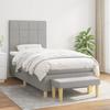 3137109 vidaXL Divan Bed with Mattress Light Grey 80x200 Cm Fabric