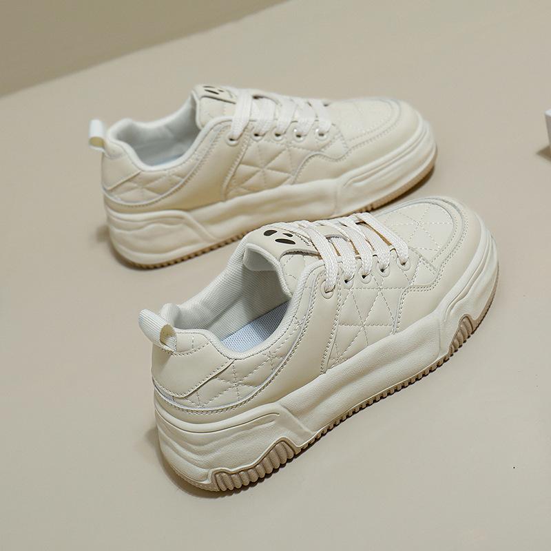 Little White Shoes Women's 2025 Spring New Student Korean Version Ins Versatile Thick Baseplate Shoes Spring and Autumn Casual Shoes KT2602