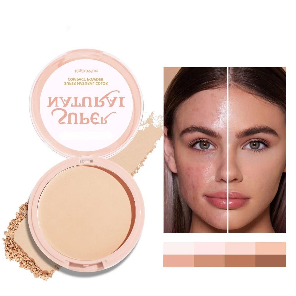 8 Colors Face Setting Powder Compact Oil-Control Concealer Pressed Powder Matte Smooth Finish Full Coverage Foundation Cosmetics