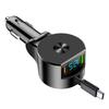 3 In 1 Car Charger Car Fast Charger Real-time Voltage Display Type-C Output Aluminum Alloy Material During Travels