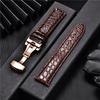 Crocodile Pattern Luxury Design Leather Watchbands with Automatic Buckle Men Watch Band 18mm 20mm 22mm 24mm Watch Straps