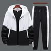 Two Piece Fashion Coat Long Sleeve Sports Suit Men's Casual Hooded Sweater Pants
