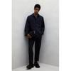 H M Relaxed Fit Tapered Pants Navy Blue