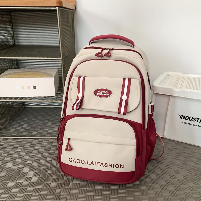 Contrast Color Student Schoolbag Women Large Capacity Backpack Men Computer Backpack