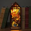 Набор для создания диорамы для книжной полки своими руками, 3D деревянный пазл, декор для книжной полки, миниатюрный домик со светодиодной подсветкой
