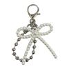 Sweet Heart Bowknot Beaded Keychain Pendant Lovely Hangings Decorations Keyring Charm for Purse Bag Backpack Handbag