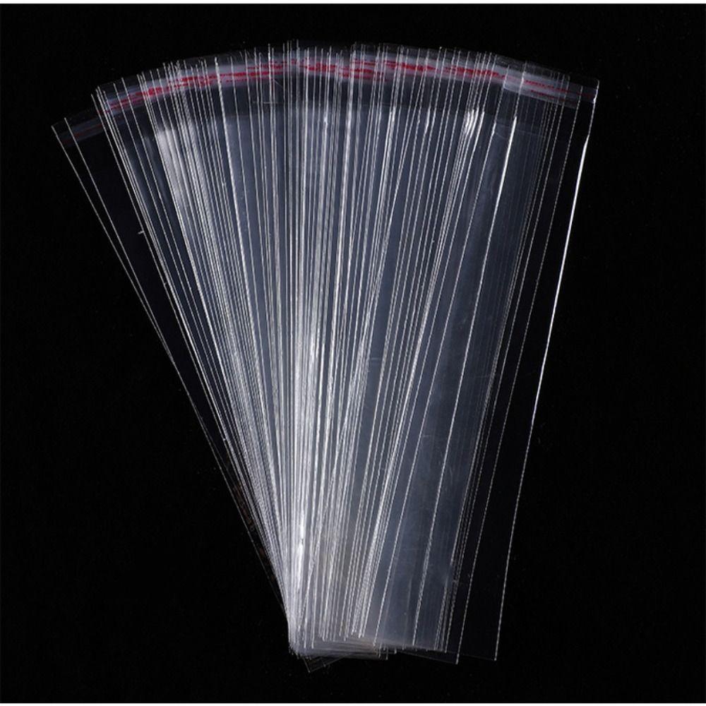 200pcs Transparent Self Adhesive Bag Resealable Long Sealed Pen Jewelry Candy