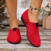 Fashion Comemore Wedge Heel Casual Single Shoes Women's Spring Autumn New Shallow Mouth Round Head Suede Flats Slip On Lightweight Shoes