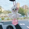 Crochet Sunny Doll Car Charm Handmade Knitted Car Rear View Mirror Hanging Ornaments for Automotive Interior Accessories