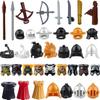 MOC Building Blocks Medieval Knight Soldier Figures Weapons Accessories Sword Spear Cape Vest Helmet Armor Gifts Toy Mini Bricks