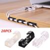 20pcs/bag High Quality Adhesive Cable Organizer Clips Cable Management With Acrylic Double-Sided Tape Wire Manager Cord Holder USB Winder