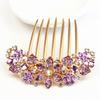 Classic Stable 7 Teeth Bridal Hair Comb Women Colorful Rhinestone Flower Fork for Dating