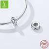 Beaded Bracelet Silicone Silver Accessories Fashion Platinum Plated S925 Sterling Silver Bright Bead Separator Scc1171