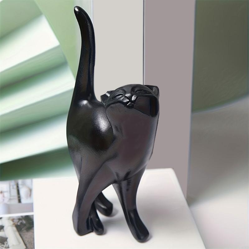 62KD Modern Cats Sculpture Abstract Design Resins Kitten Statue Living Room Accent