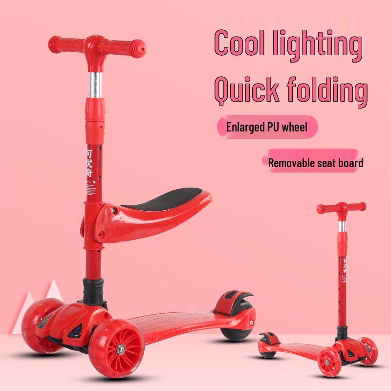 Foldable Children's Scooter with Seat for Ages 2-9
