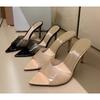 Fashion New Style Summer Women's High-heeled Sandals Transparent High-heeled Slippers Stiletto Pointed Toe Slip-on High-heeled Sandals