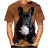 Animal French Bulldog 3D Print T-Shirt Men's Women's Trend Casual Summer Tops Loose Round Neck Short Sleeve Male Clothing  4852
