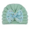 Solid Baby Cotton  Cute Bear Ear Bowknot Turban Hats Sweet Soft 0-4T Elastic Caps for Newborn Baby Boy Girls Headwraps