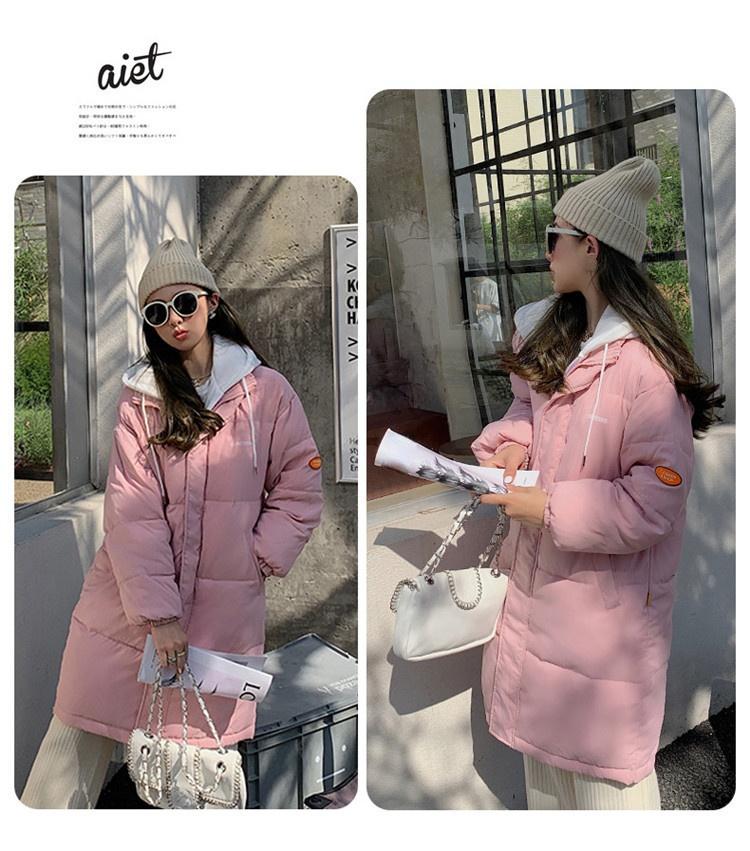 Fake Two Pieces Women Long Winter Short Hooded Big Pocket Coat Puffer Jacket Cotton Padded Parkas Warm Outwear Overcoat 7 Colour
