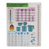 Kitchen Conversion Chart Magnetic Weight Liquid Temperature Guide Cooking Accessory1Pc