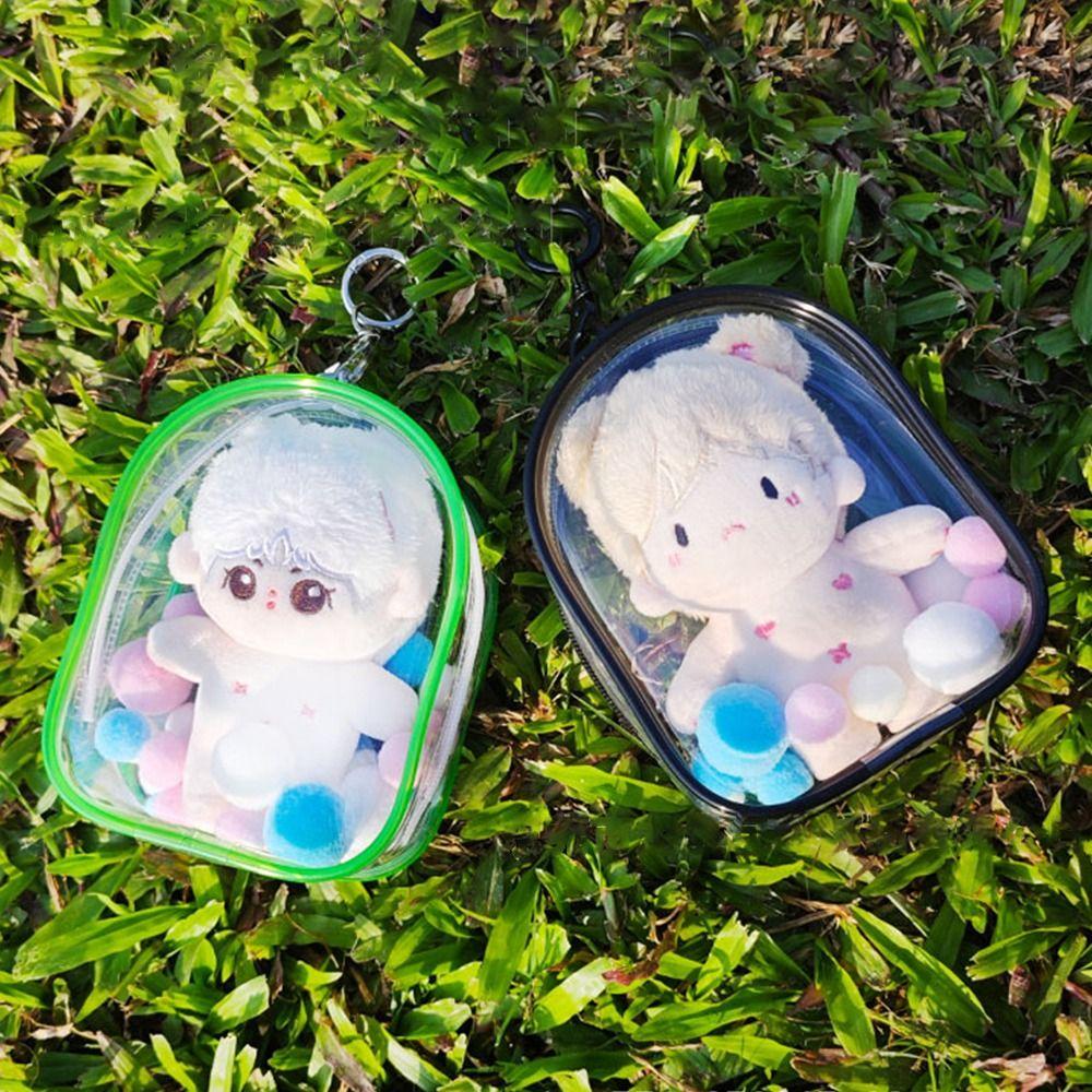 Clear Transparent Storage Case 10cm Doll Doll Display Box Gift Outdoor Bag 10cm Cotton Doll