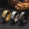 Men's Titanium Steel European & American Style Corrosion Letter Ring - Trendy New Jewelry