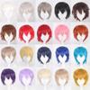 30cm Short Straight Cosplay Wig Tilt Up Shaggy Fluffy Layered Heat Resistant Synthetic Hair Anime Cosplay Wigs +WigCap
