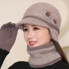 In The Elderly Hat Women Winter Double Warm Ear Protection Wool Hat Cold Knitted Cap