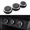 3PCS Car AC Knob Car Air Conditioning Heat Control Switch Knob for Volkswagen VW Polo 2004-2013 Aluminum Alloy Accessories