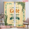 2pcs 2D Flat Printing Curtain His Mercy Is New Every Morning Polyester Fabric Without Electricity Seasonal Party & Holiday Decor