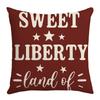 New Home Office Pillow Cover Freedom Day Pentagram Letter Printed Linen Cushion Cover
