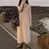 Korean-Style Cloud-Feel High-Neck Knitted Dress - Women's Loose Fit Autumn/Winter Dress