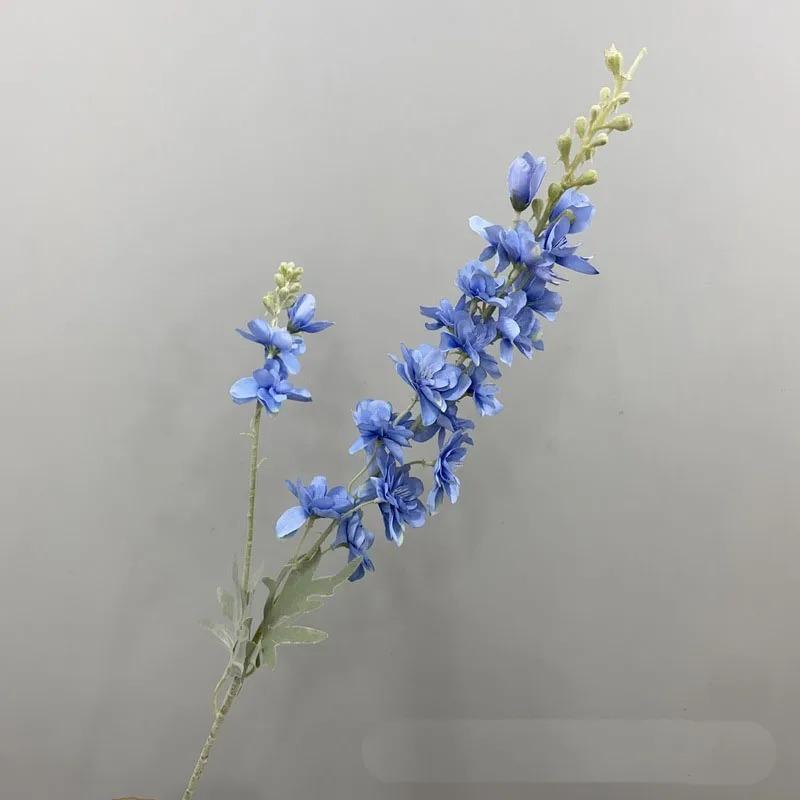 Artificial New Flowers Delphinium Flower Branch Fake Leaf Wedding Decoration Outdoor DIY For Home Decorative Vase Accessories