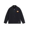Li Ning Badfive Series Solid Color Logo Embroidered Zipper Polo Jacket Men Jacket Black AFDS571-2