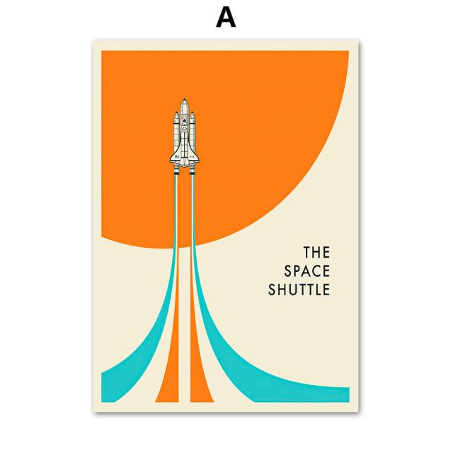 Nordic Solar System Space Shuttle Astronaut Toy Wall Art Canvas Painting Posters And Prints Wall Pictures For Living Room Decor