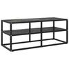VidaXL Black TV Stand with Black Marble Glass 100x40x40 Cm