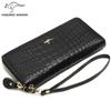 KANGAROO KINGDOM Fashion Women Wallet Genuine Leather Long Zipper Clutch Purse Card Holder Phone Wallet Brand