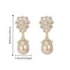 Elegant Rhinestone Drop Earrings Pearl Vintage Long Earrings Crystal Stud Earrings  Girls Gift