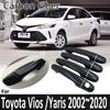 Black Carbon Fibe for Toyota Vios Yaris XP40 XP90 XP150 2002~ 2003 2004 2005 Chrome Door Handle Cover Refit Car